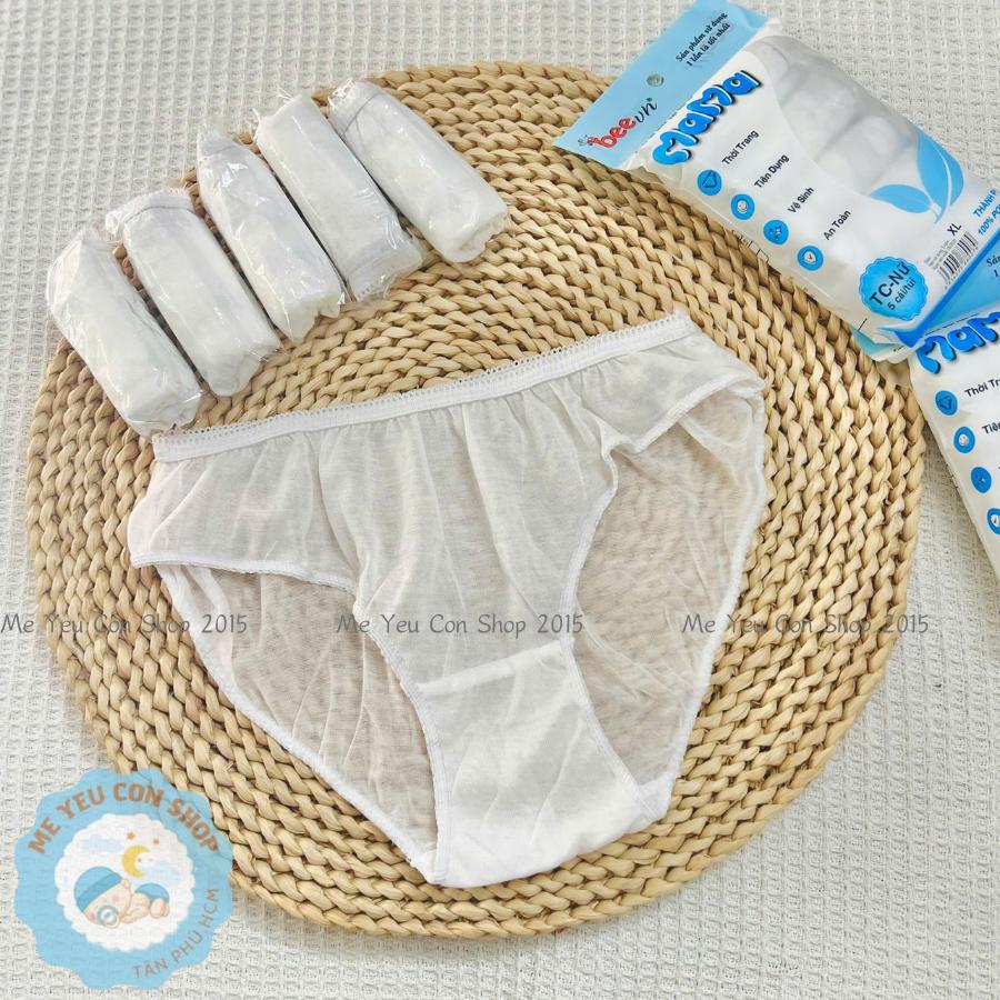 [Túi 5c] Quần lót cotton miễn giặt dùng 1 lần MAMA dùng đi du lịch/quân sự/mẹ bầu/sau sinh - 1 Gói (5 quần)