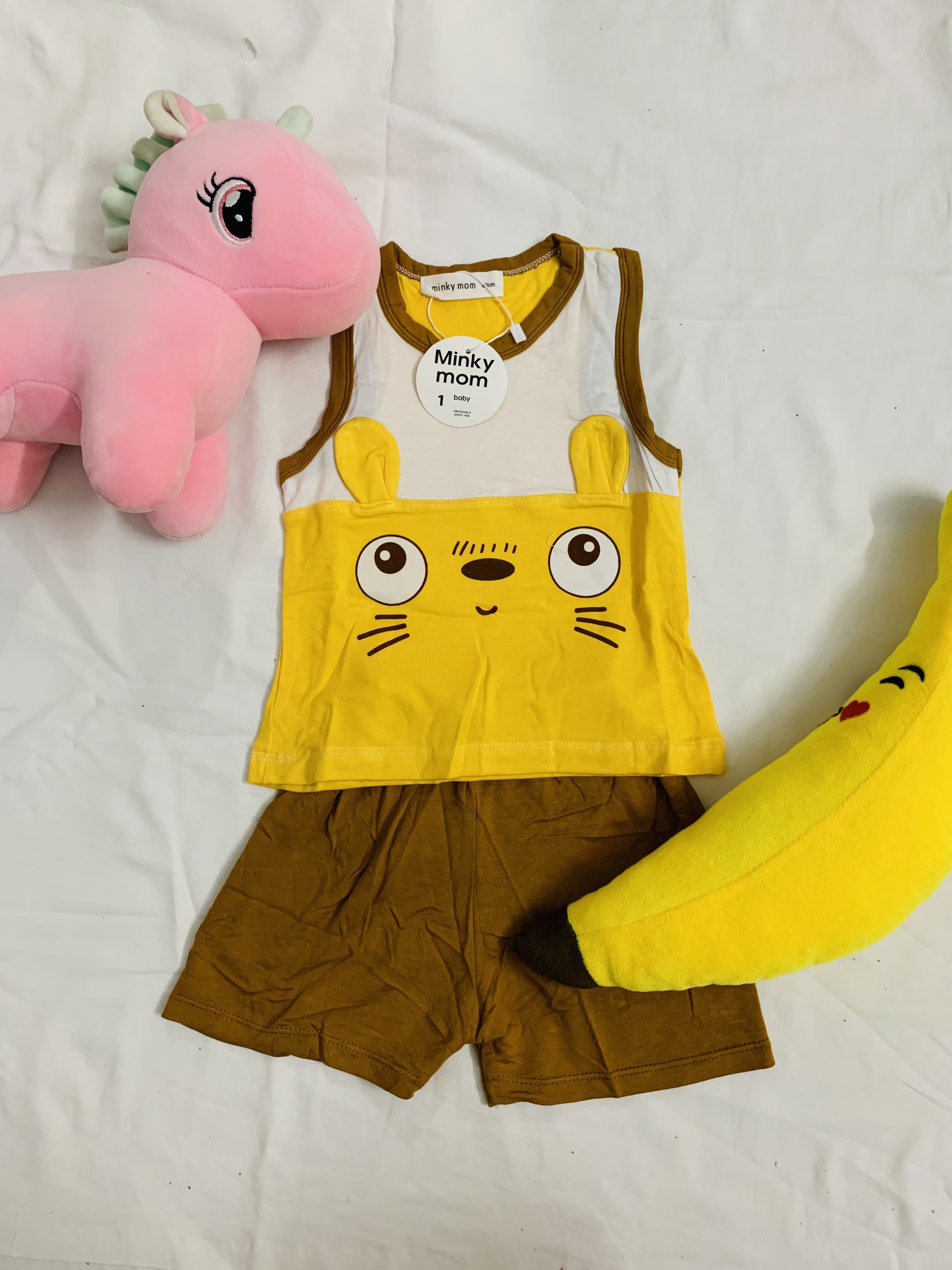 Bộ ba lỗ THUN LẠNH MINKY MOM In Hình Toàn Thân Dễ Thương Cho Bé từ 6kg - 16kg