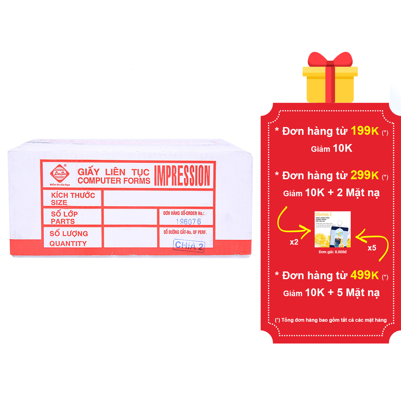 Giấy in vi tính liên tục 1 liên, 2 liên, 3 liên, 4 liên