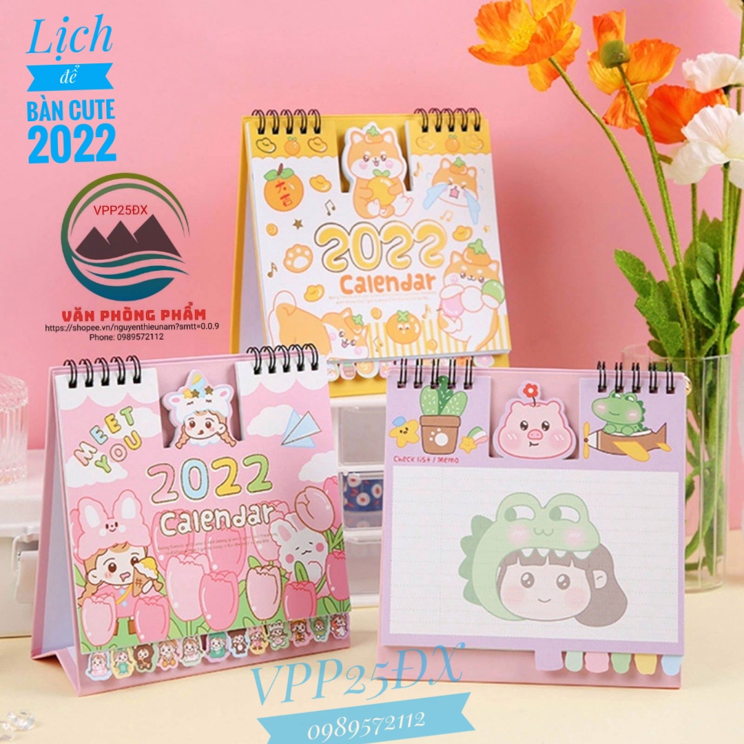 Lịch để bàn cute 2022 (15cm * 16cm)