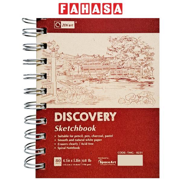 Sổ Vẽ Lò Xo Sketchbook Discovery A6 - Gáy Dọc - Giấy Trơn - 160 Trang 100gsm - Zen Art TMG-8231 - Màu Đỏ 2