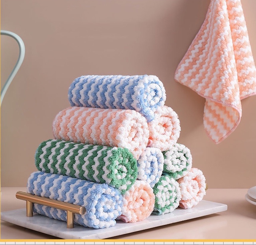 0 0 Khăn Lau Bếp Thấm Hút Tốt, Không Sổ Lông Rụng Sợi, Khăn Lau Đa Năng