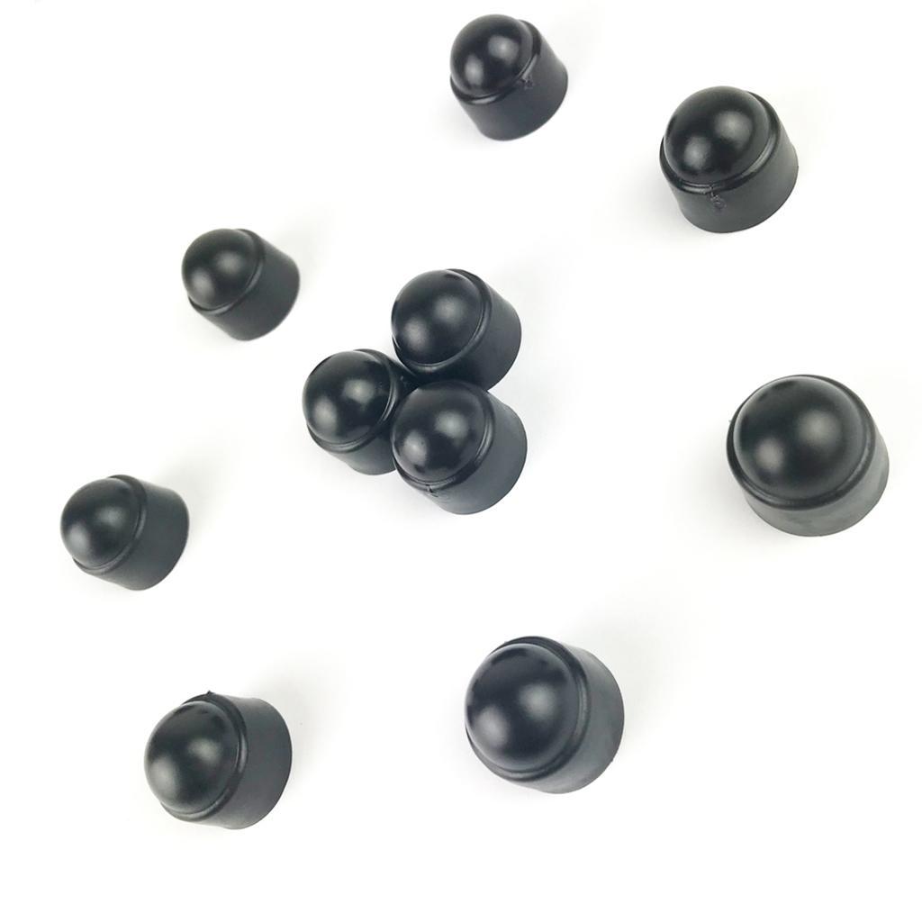5x 10x Black Tire Wheel Screw Bolts Nut Caps Hexagonal Tyre Wheel M8