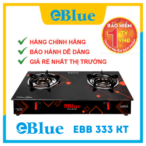 Bếp gas đôi mặt kính Eblue EBB 333 KT hàng chính hãng