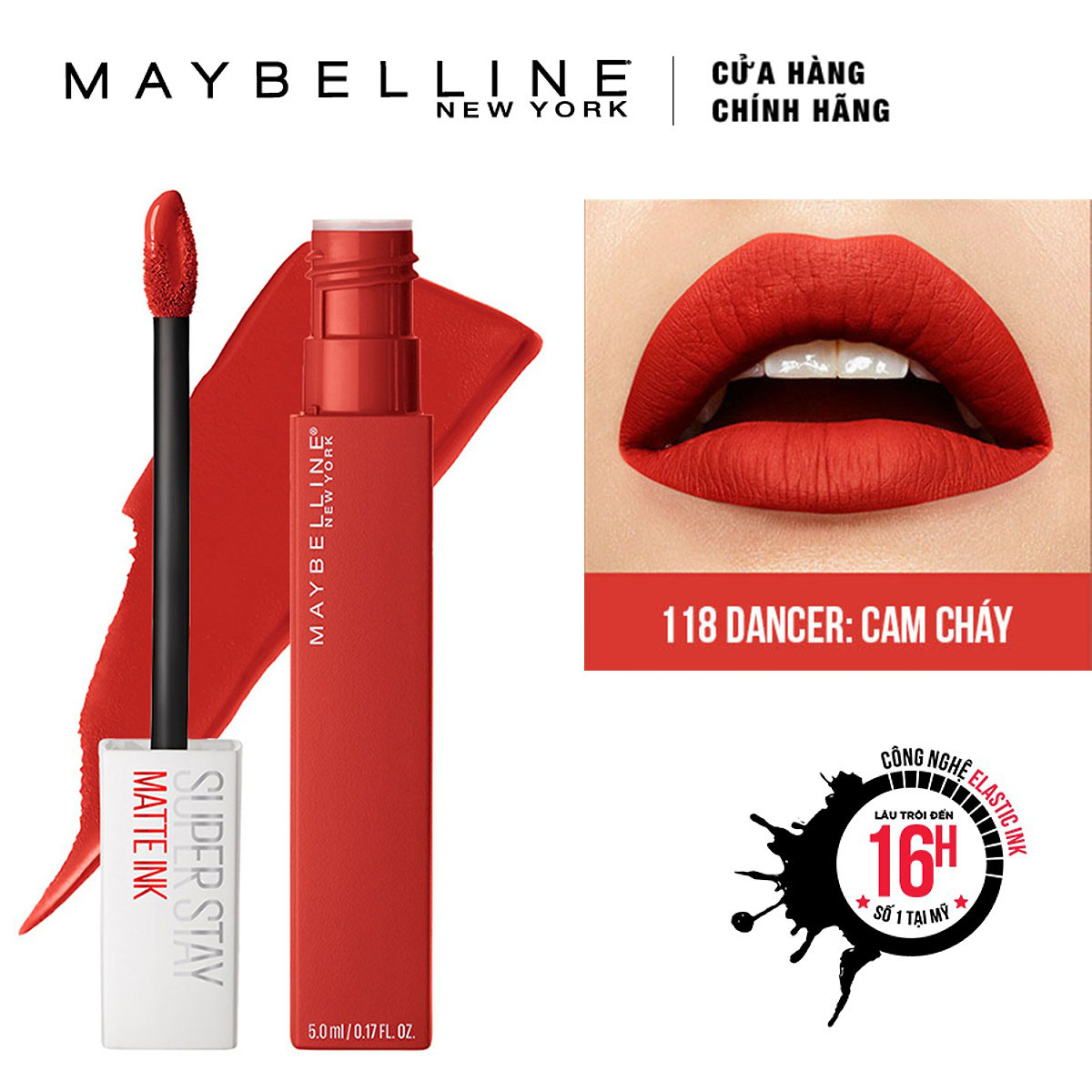 Son Kem Lì Maybelline Super Stay Matte Ink 5ml - Màu 118 Dancer