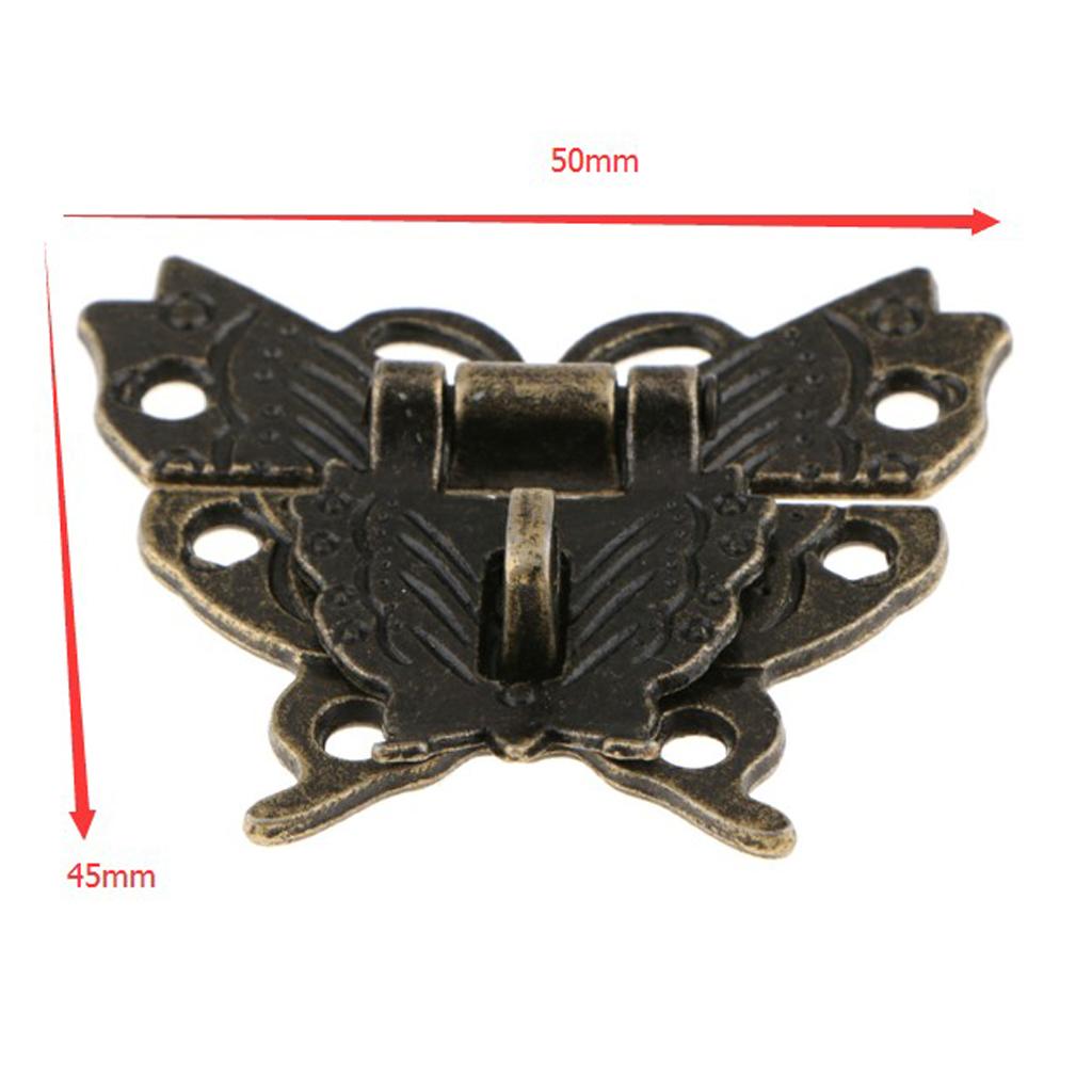 Butterfly Buckle Hasp Wood Box Wine Box With Buckle Antique Lock