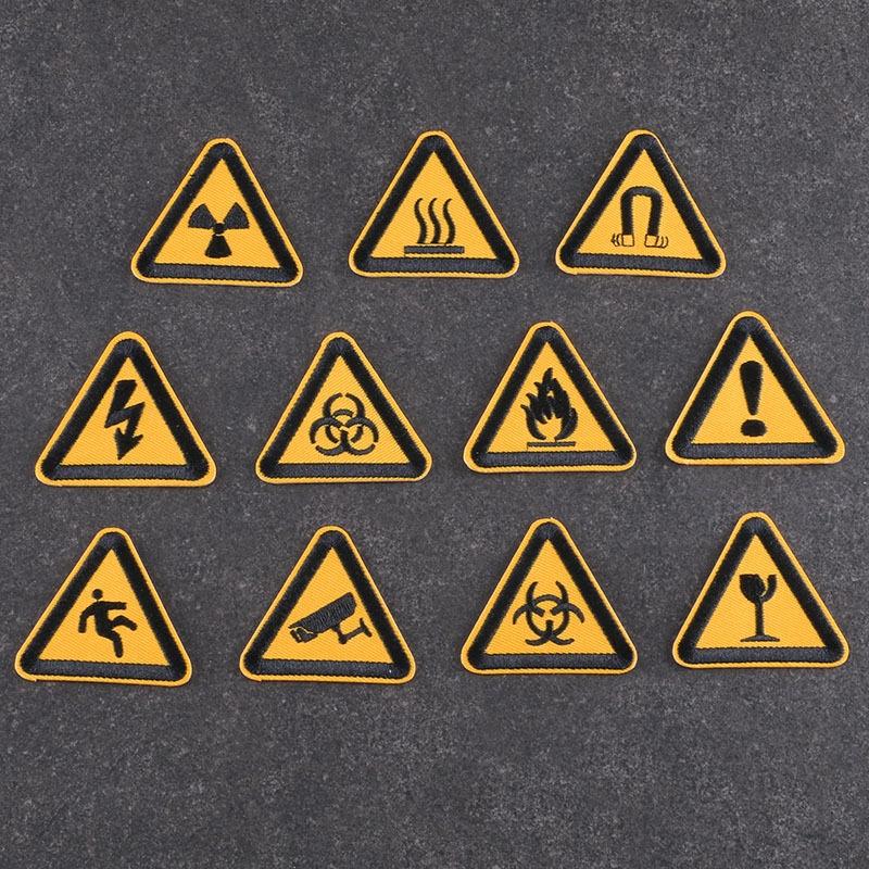 Patch ủi quần áo, Sticker miếng dán đồ phong cách biển cảnh cáo dễ thương, tạo chú ý