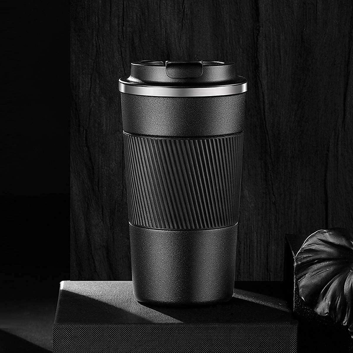 Cốc cà phê ô tô, cốc du lịch 510 ml, quán cà phê nóng tủy, cốc đẳng nhiệt nhiệt với nắp chống súp, thép không gỉ cho cà phê nóng và lạnh