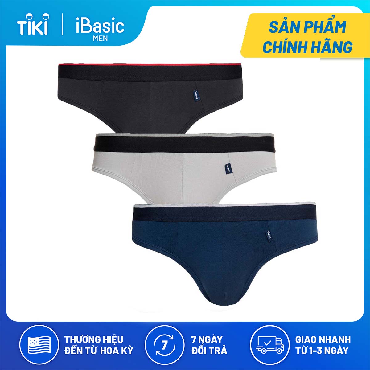 Combo 3 quần lót nam tam giác thun cotton iBasic PANM045