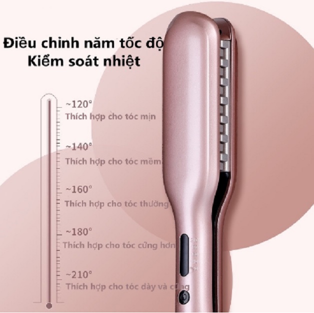 Máy bấm xù dập phồng chân vuông 2in1 cao cấp hottrend 2021 ,Điều chỉnh nhiệt độ năm tốc độ