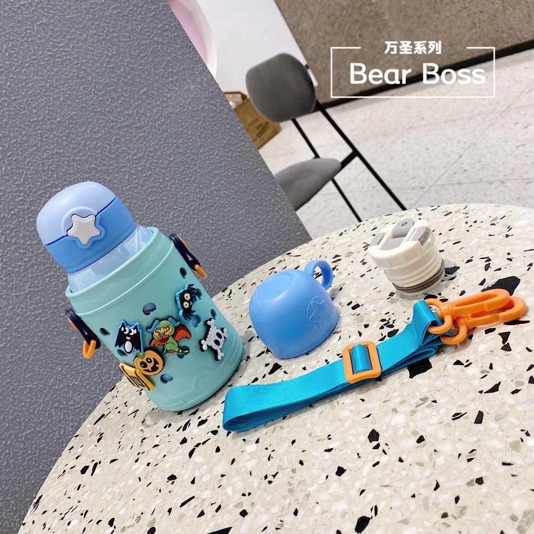 Chân Không 600ML Bình Nước Giữ Nhiệt Cốc Tập Uống Có Ống Hút Thép Không Gỉ Nhiệt Ly Cách Nhiệt Trẻ Em Hoạt Hình Tumbler Chai Dành Cho Trẻ Em