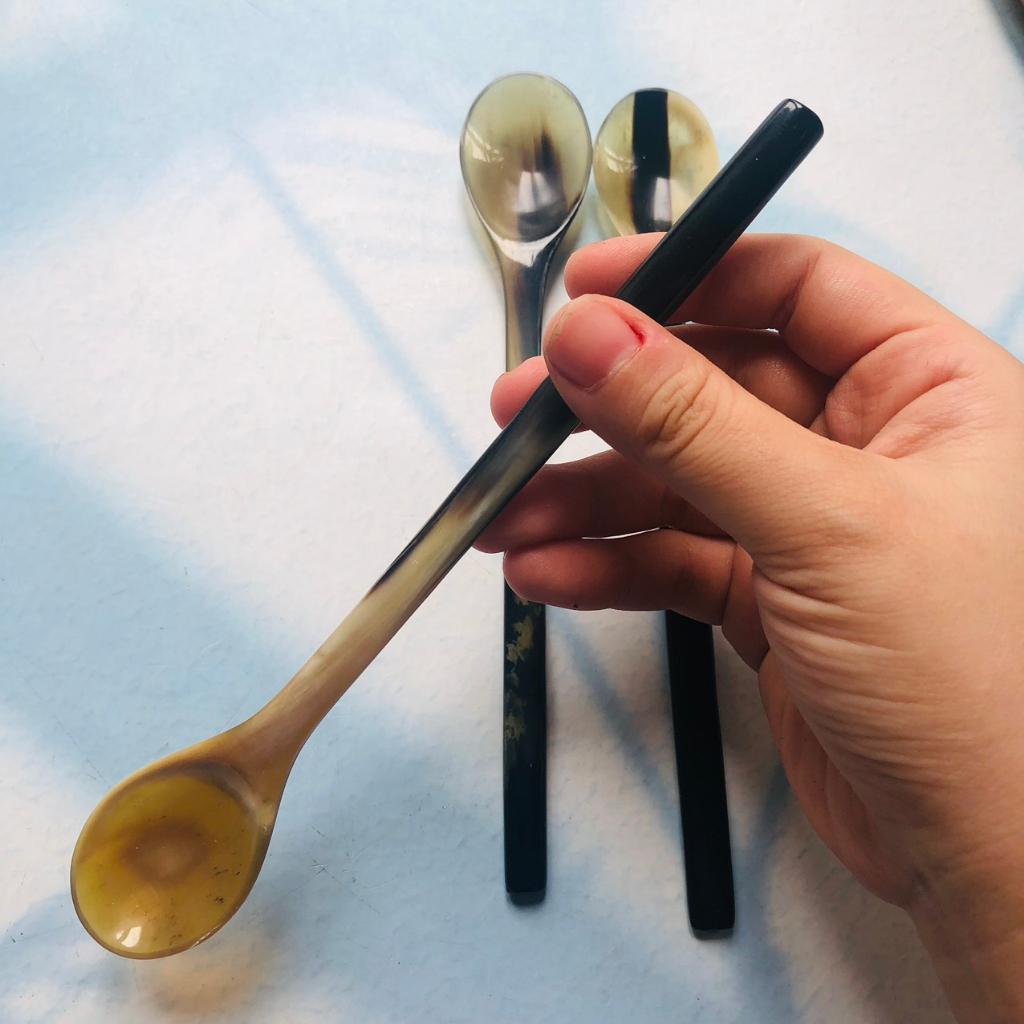 Thìa/Muỗng Sừng Dài 19x3 cm, Thìa Ăn Soup, Chè, Sữa Chua, Khuấy Cà Phê,Sinh Tố Chụp Ảnh Decor Xinh Xắn