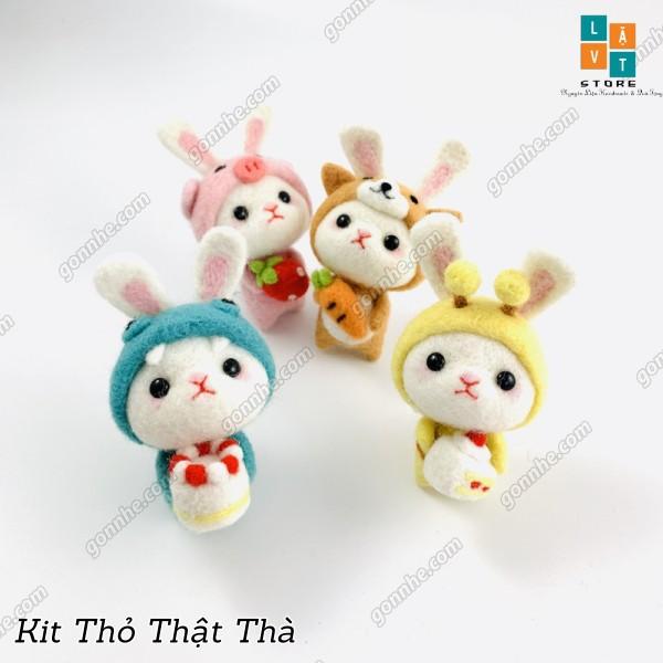 Bộ Len Chọc Có Hướng Dẫn THỎ THẬT THÀ - Neele felting Rabit, handmade