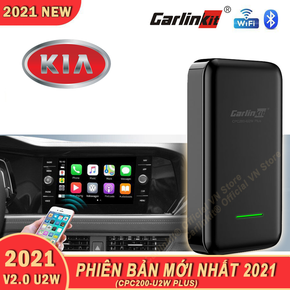 Carlinkit 2.0 U2W Plus 2021 - Apple Carplay không dây cho xe KIA màn hình nguyên bản.