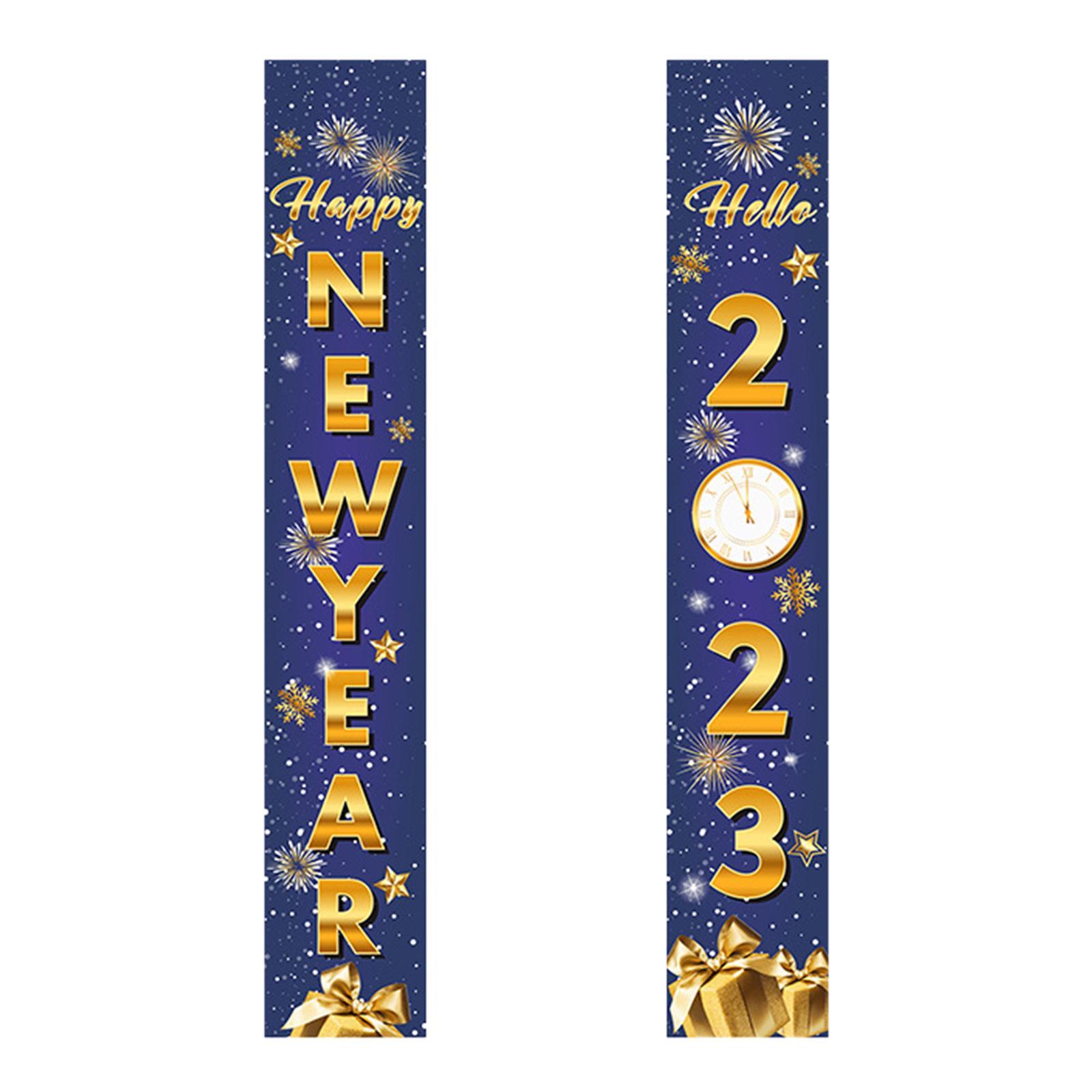 1 Pair New Year Porch Sign Banners Couplet Decor for Festival Doorway Garden