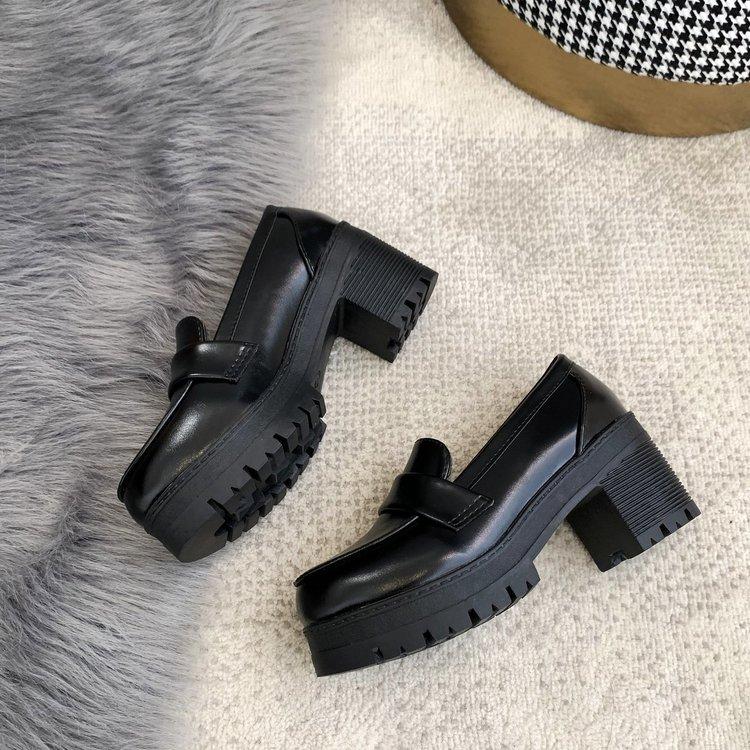 Giày Mũi Tròn Đế Dày 8cm Phong Cách Anh Quốc Cá Tính