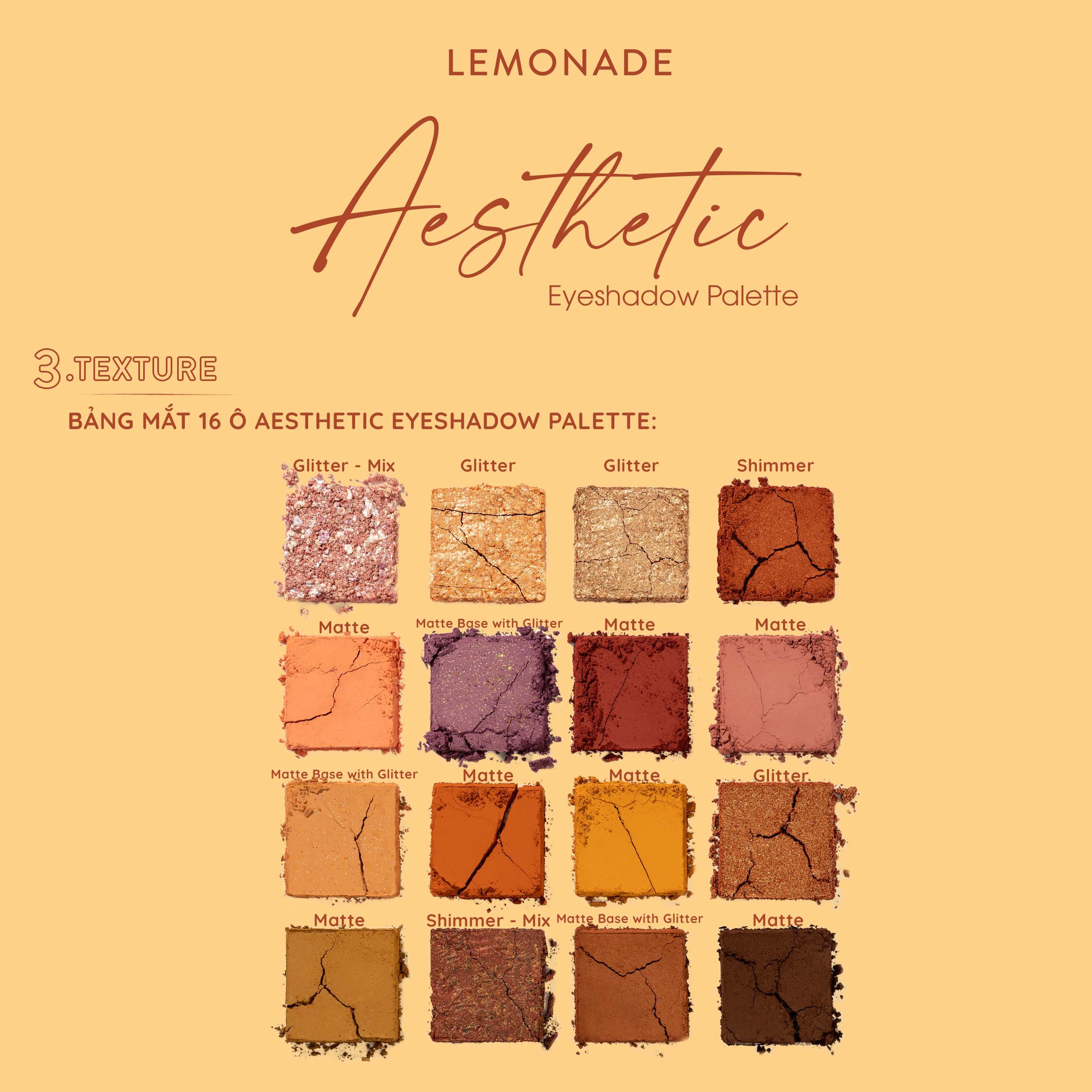 Combo Lemonade Bảng phấn mắt Aesthetic Eyeshadow Palette và Son Perfect Couple Fashionistar 20.8g-8g