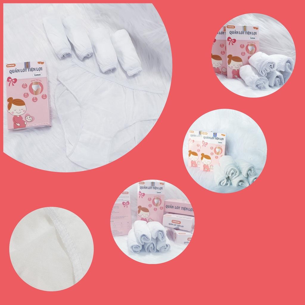 Hộp 5 cái Quần Lót Tiện Lợi CUNCON Cotton cho mẹ bầu, mẹ đi sinh | Vệ sinh, mềm mại, thoáng mát, co giãn thoải mái