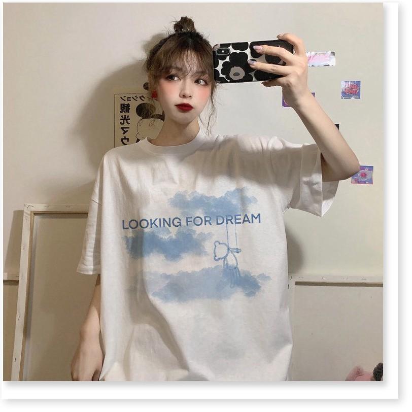 Áo Thun Tay Lỡ LOOKING FOR DREAM Form Rộng Ulzzang Unisex AQA1807 24 aomivn