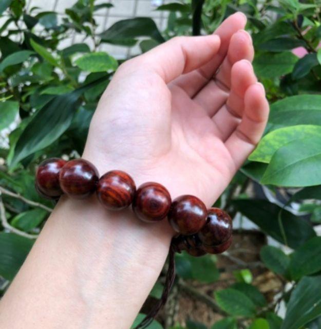 Chuỗi hạt 14 ly Vòng tay nam bằng GỖ - TRẮC màu đen nhiều hoặc đỏ nhiều