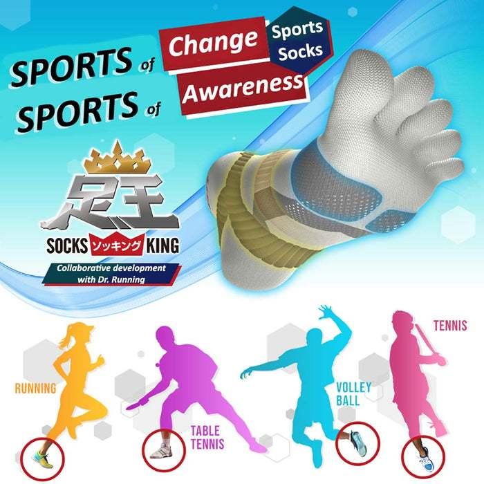 Tất thể thao cổ ngắn Phiten sport socks (socking) - Trắng xỏ ngón
