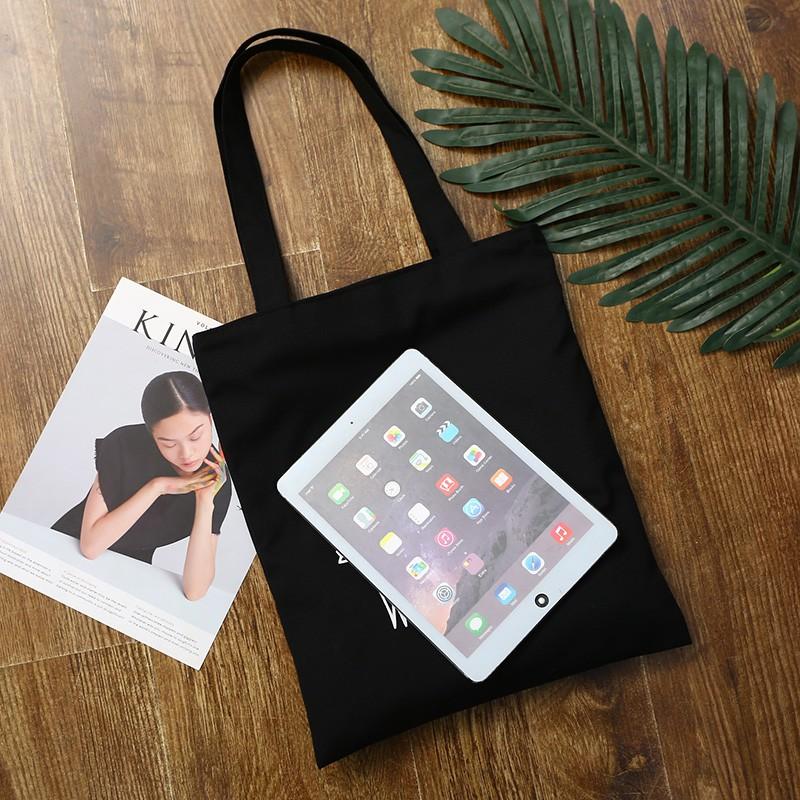 Túi tote vải bố đeo vai canvas in 7 màu BTS