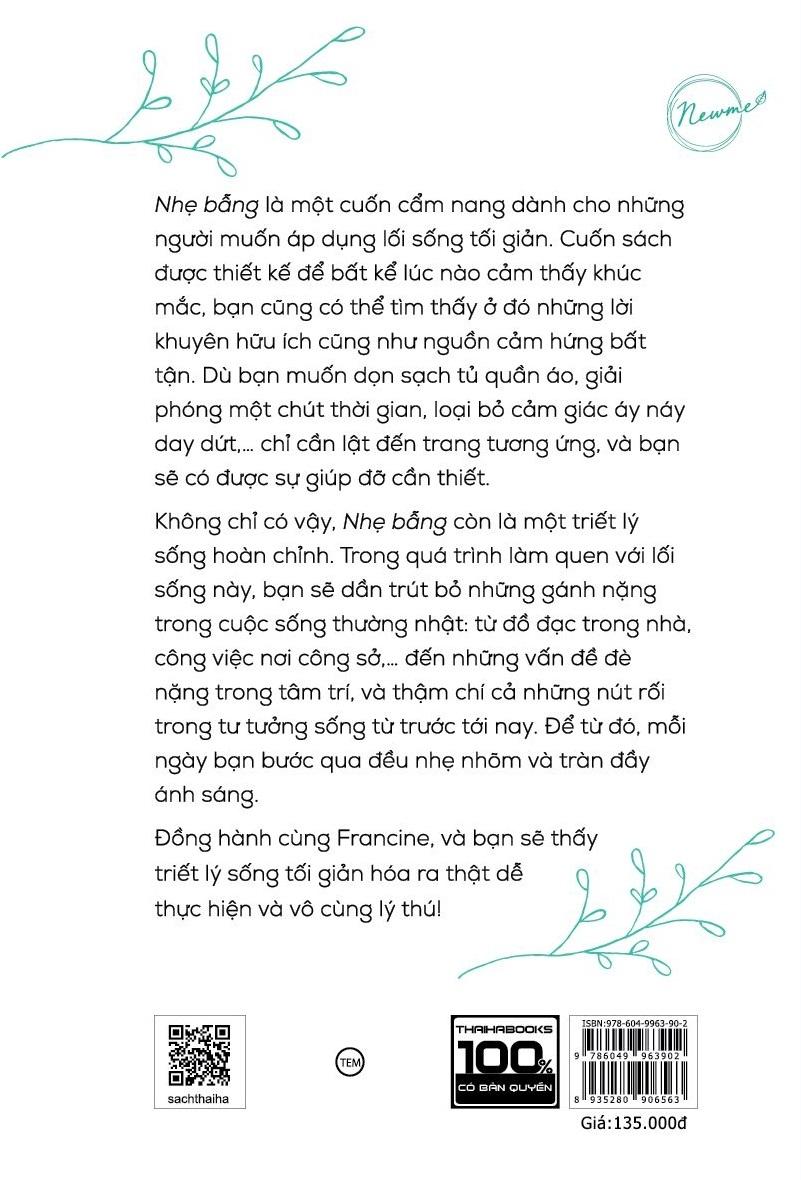 Sách Nhẹ bẫng – Sống nhẹ nhàng, lòng nhẹ tênh, đời nhẹ bẫng