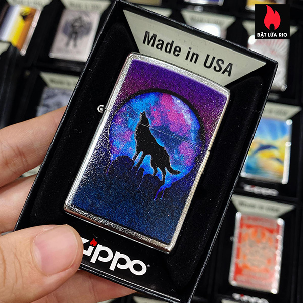 Bật Lửa Zippo 207 Wolf Mood Design