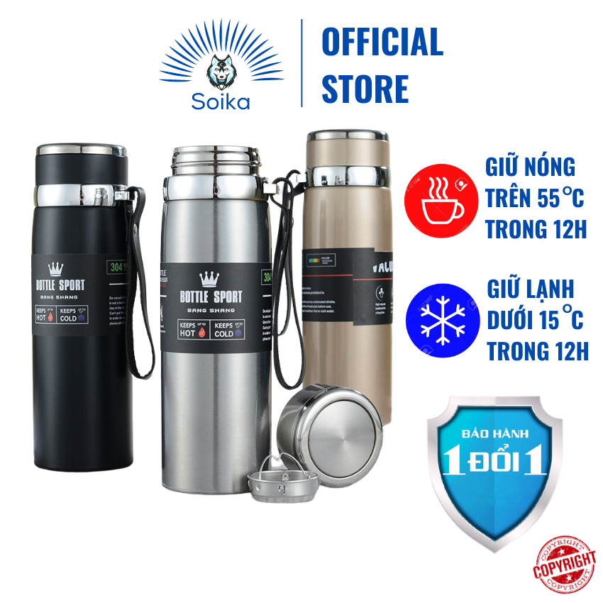 Bình Giữ Nhiệt SOIKA SB091 Inox 316 Cách Nhiệt Chân Không Nhiều Màu Nhiều Dung Tích