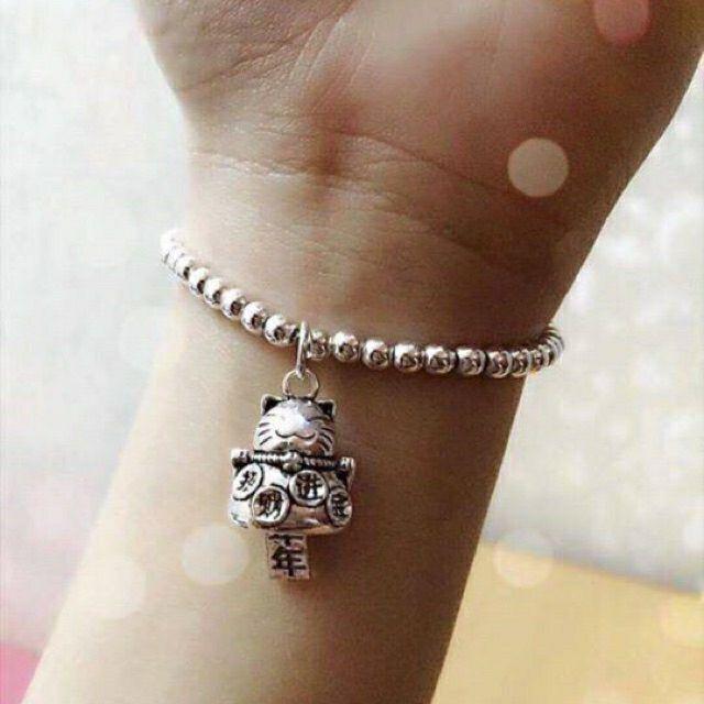 Lắc bi treo mèo thần tài chuông bạc
