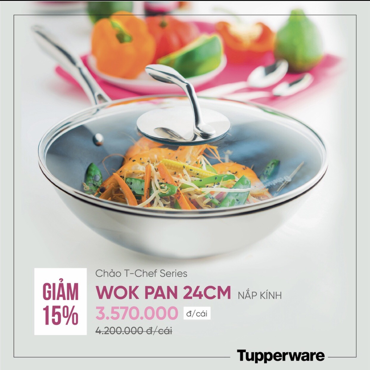 Chảo xào T Chef Series Wok Pan 24cm