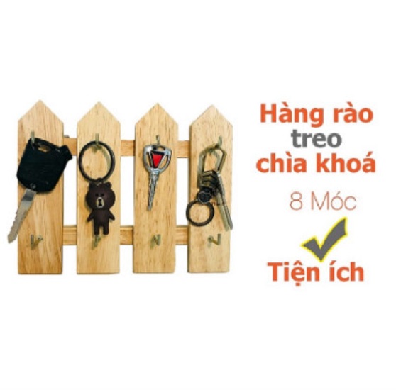 Tủ Treo Chìa Khóa Và Hàng Rào Treo Chìa KHóa, Dùng Để Treo Chìa Khóa Tại Nhà, Cơ Quan Làm Việc - Gỗ Cao Su Bền Đẹp Sang Trọng