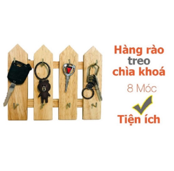 Tủ Treo Chìa Khóa Và Hàng Rào Treo Chìa KHóa, Dùng Để Treo Chìa Khóa Tại Nhà, Cơ Quan Làm Việc - Gỗ Cao Su Bền Đẹp Sang Trọng