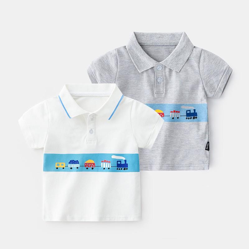 ÁO POLO BÉ TRAI 2,3,4,5,6 TUỔI CÓ CỔ SỌC IN HÌNH Ô TÔ ĐẸP 100% COTTON THOÁNG MÁT, MỂM MỊN