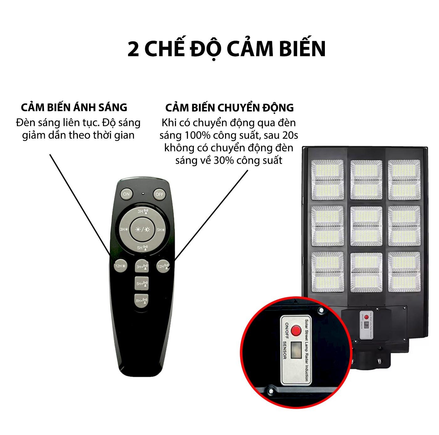 Đèn đường liền thể năng lượng mặt trời 450W