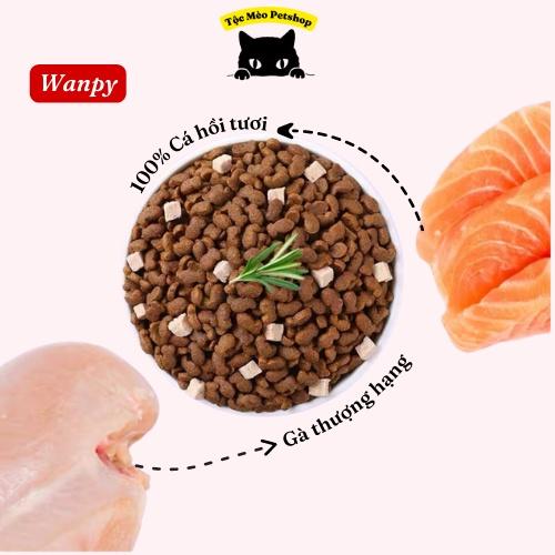 (1kg) Hạt cho mèo Wanpy kèm gà và cá hồi- bổ sung dinh dưỡng