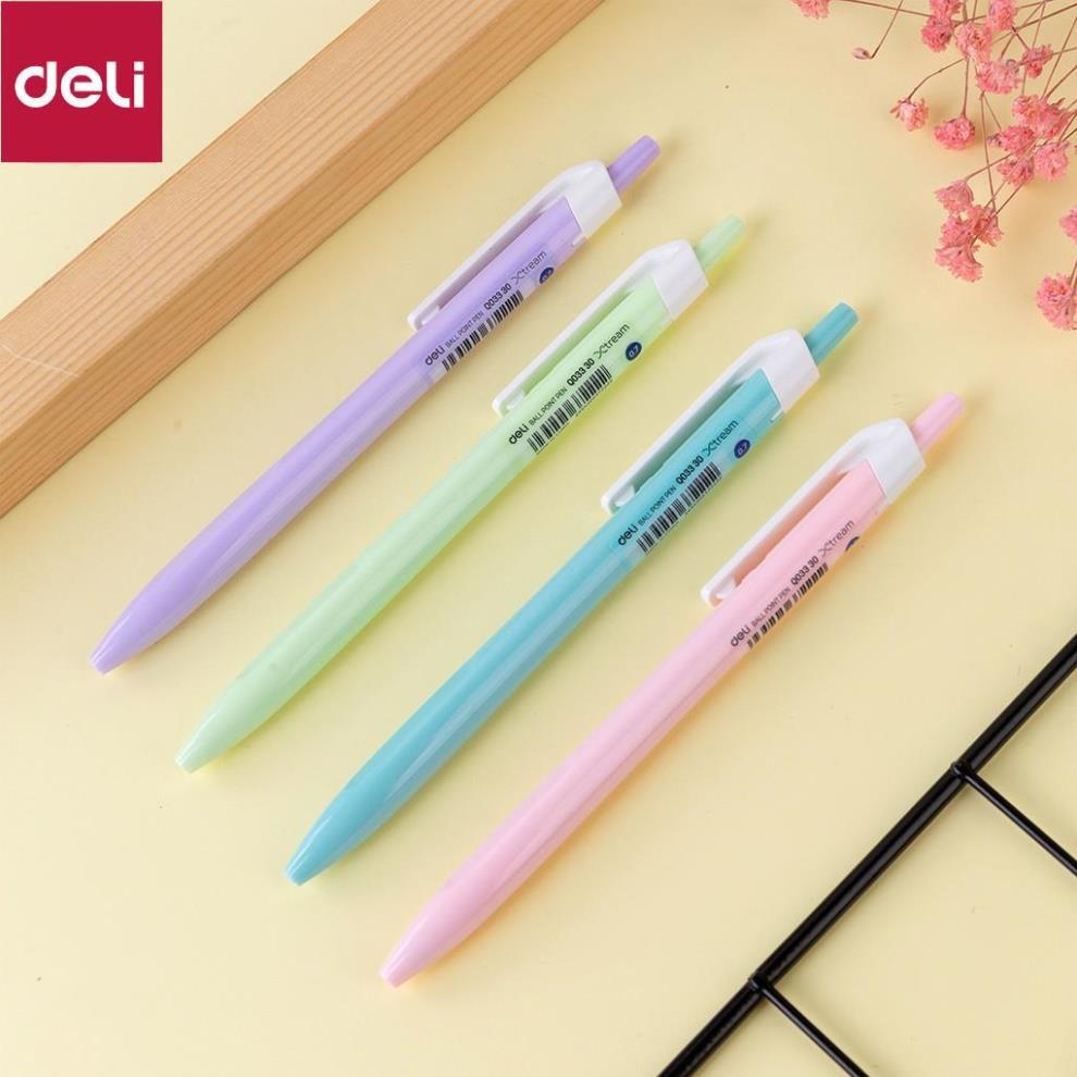 Bút bi dầu Deli - 0.7mm đầu bấm - 50 chiếc/hộp - EQ03336/EQ03236/EQ02836