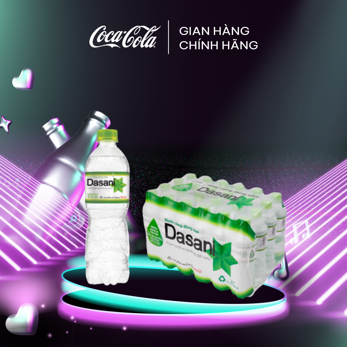 Lốc 24 chai Nước suối Dasani 24x350ml Sale 15.6