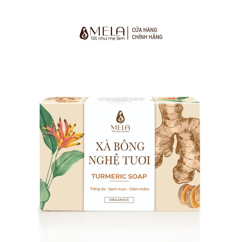 Combo 3 Xà Bông Nghệ MELA Thiên Nhiên Làm Sạch Sáng Mịn Body Tẩy Da Chết 100g - ML26