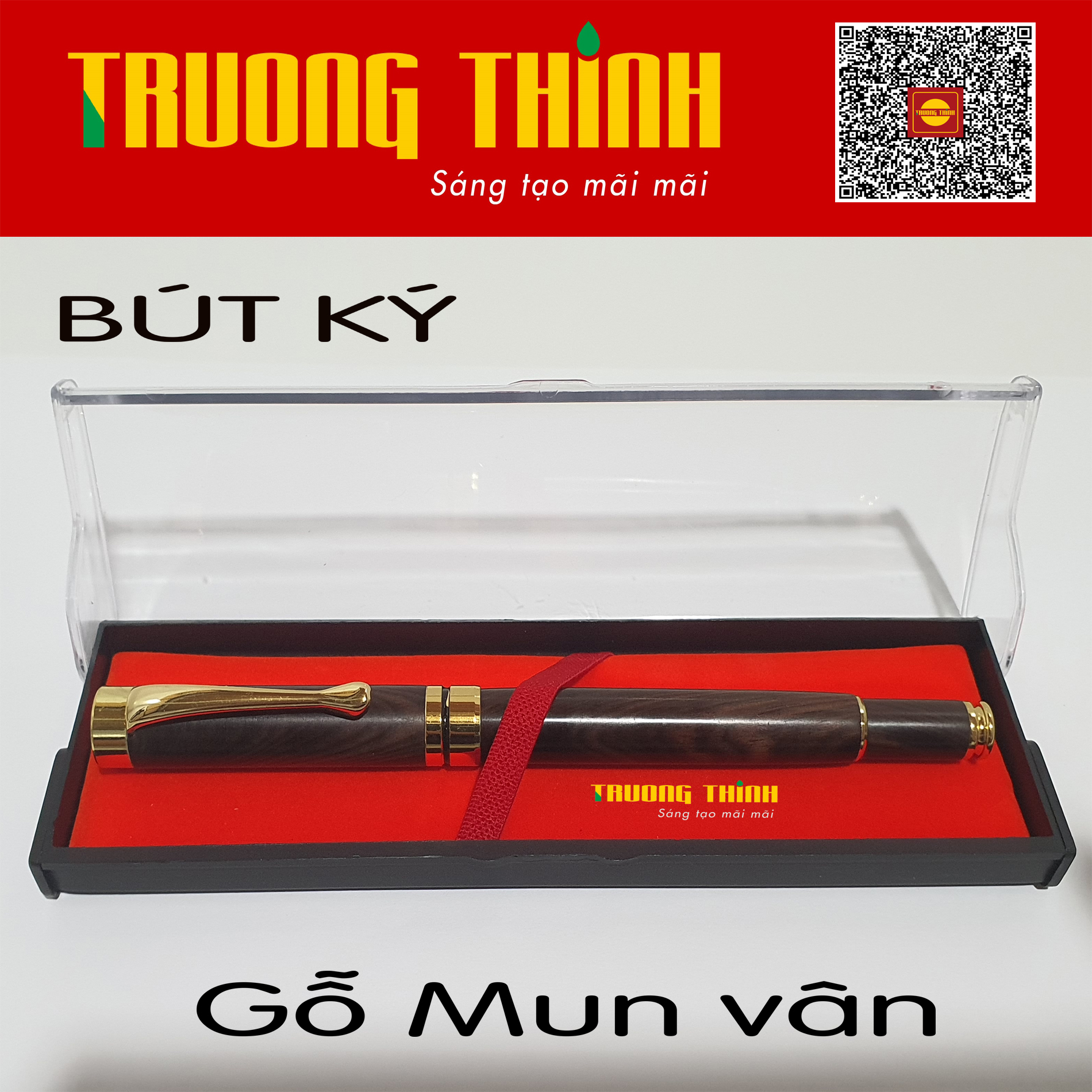 Bút Ký Gỗ Mun Vân Cao Cấp Sang Trọng Bền Đẹp Trường Thịnh Chính Hãng Đẳng Cấp Doanh Nhân. Loại Rút 14.5 cm