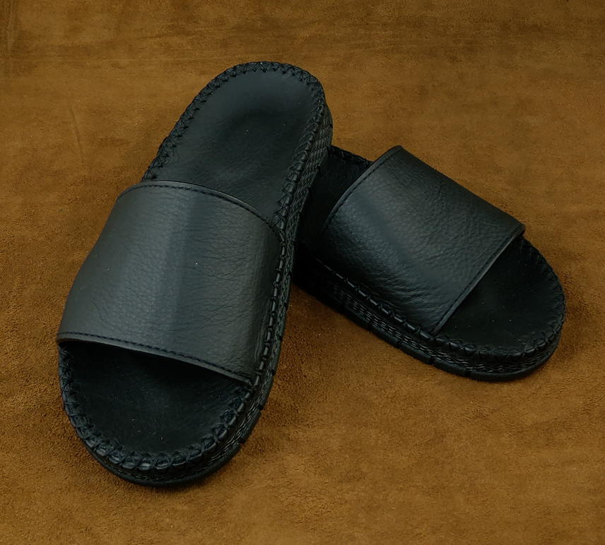 Dép Nam Da Bò Quai Ngang QN002 Phong Cách Đơn Giản Trẻ Trung Chống Trơn Trượt