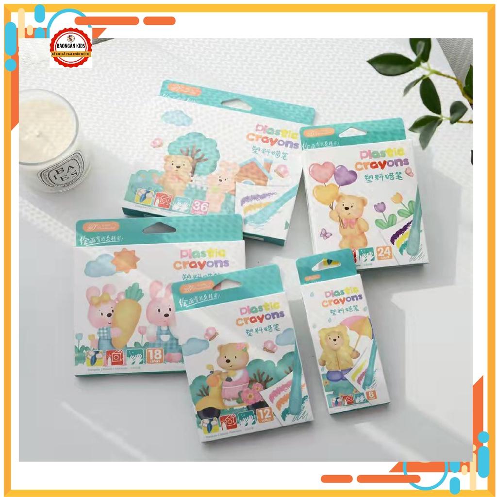 Bộ Sáp Màu Hữu Cơ Crayons 24 Bút Cho Bé Tập Vẽ Tập Tô