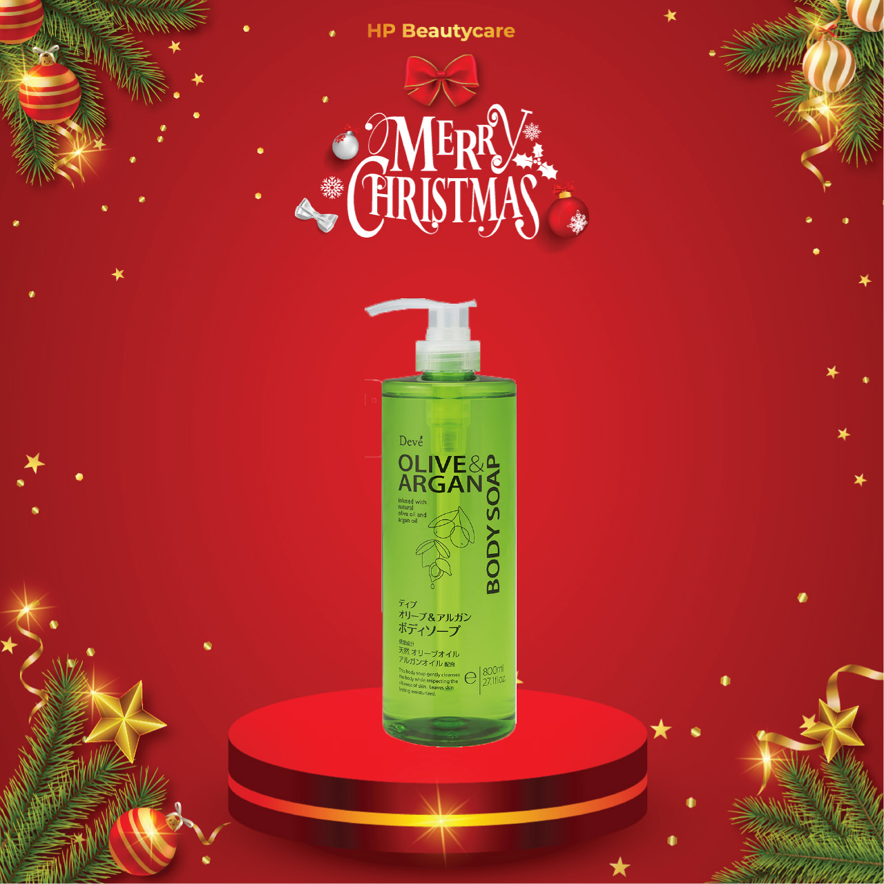 Sữa Tắm Dưỡng Sáng Mịn Da Sạch Sâu Deve Olive & Argan Body Soap