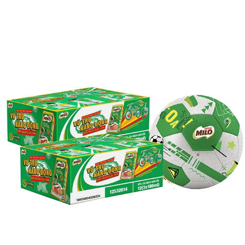 Combo 2 thùng sữa lúa mạch Nestlé MILO bữa sáng (36 hộp x 180ml) [Tặng 1 trái banh Milo]