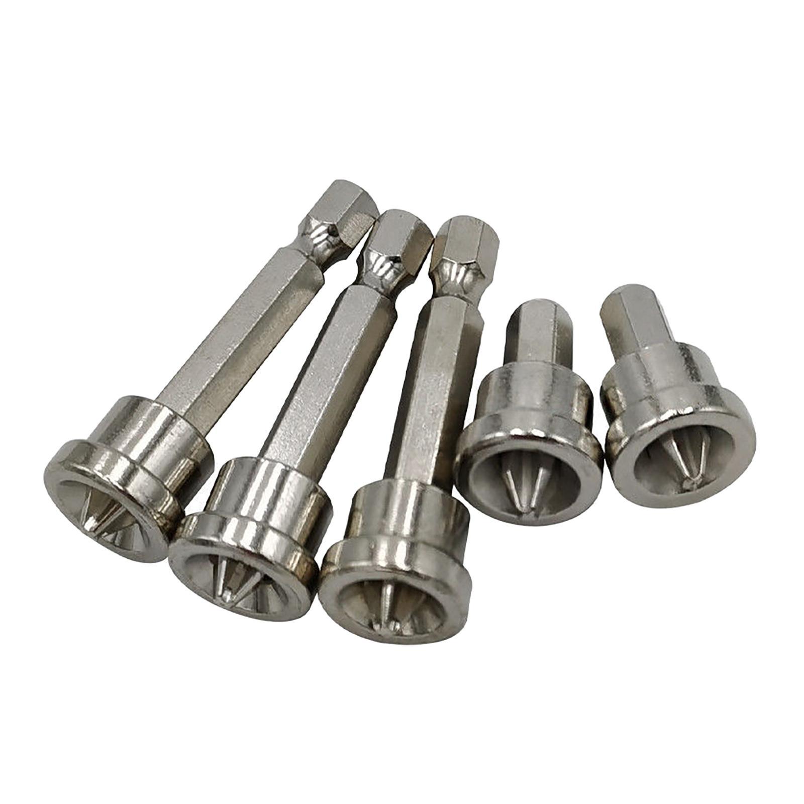 Pack-5 Woodworking Screw Hex Shank Positioning Bit Head