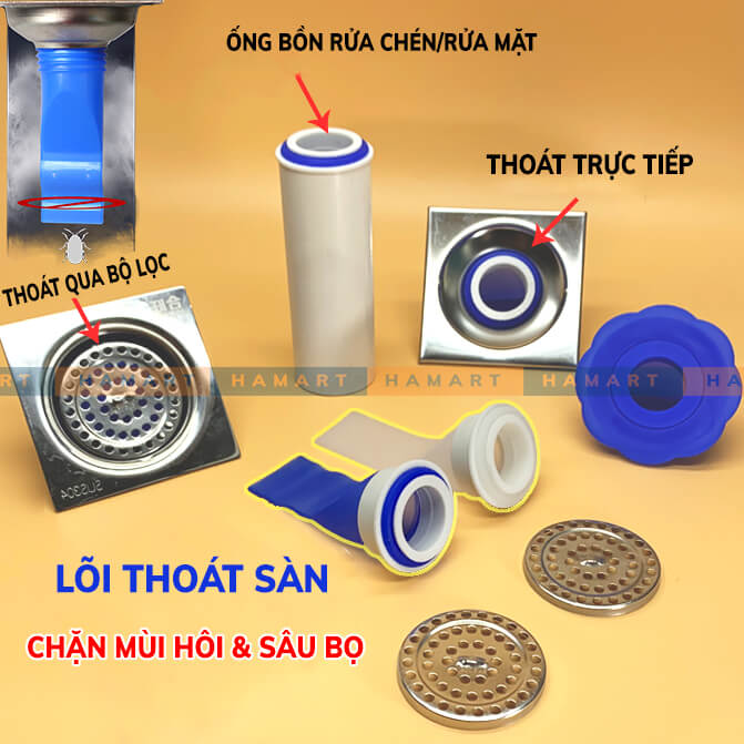 Van Ngăn Mùi Hôi Cống Silicone Chống Côn Trùng Lõi Chặn Mùi Hôi Thoát Sàn Hiệu Quả Tiện Lợi