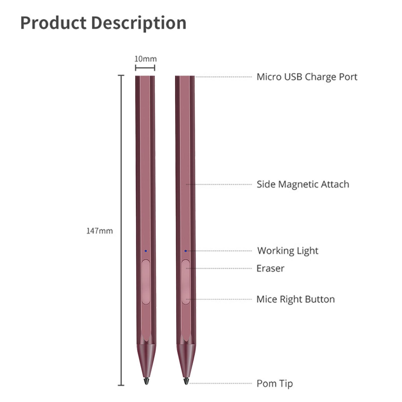 Stylus Pen USB C Charging Portable with LED Indicator for Surface 3 4 5 6 7
