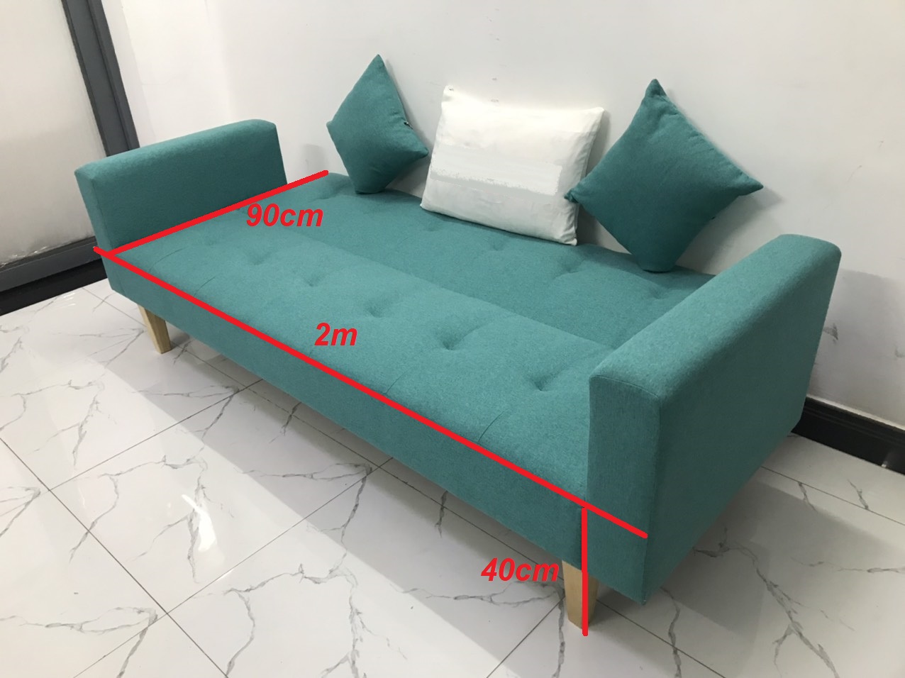 Bộ ghế sofa giường 2mx90 sofa bed tay vịn phòng khách linco05 sopha salon