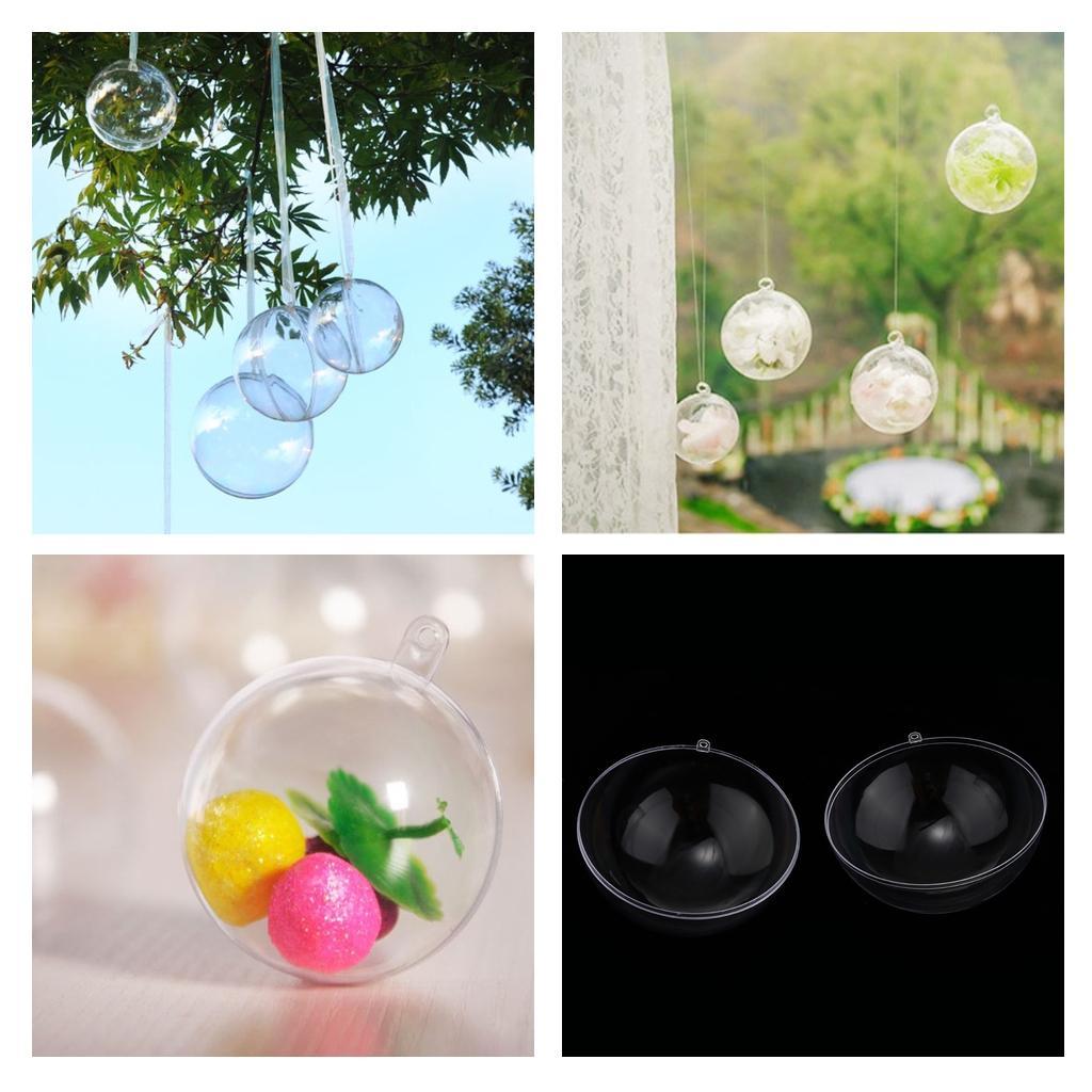2x Clear Reusable Plastic Ball Candy Box Christmas Bauble Tree