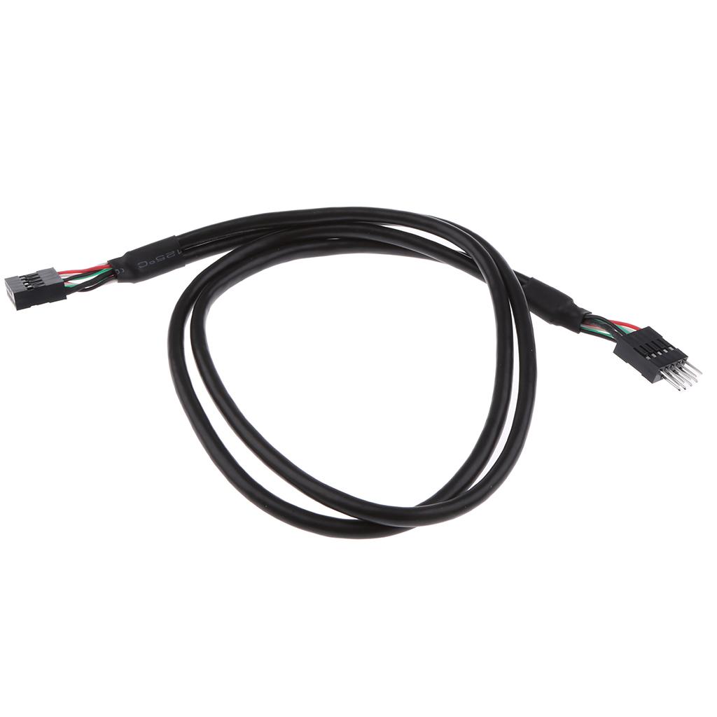 USB2.0 9 Pin Male To 9 Pin Female USB Extension Cable Black